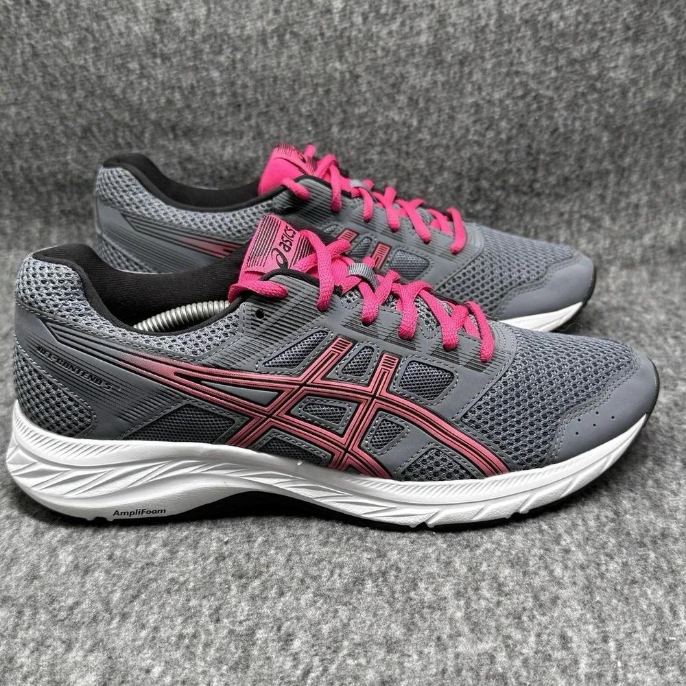 Asics Gel Contend 5 Running Shoes Womens Size 8.5 Grey Pink 1012A234 New